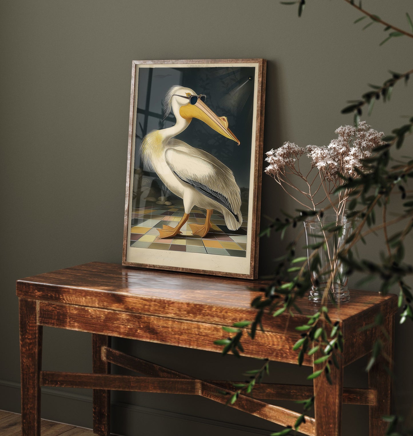 Pelican in Sunglasses Art Print - Funny Bird Poster - Cool Audubon Illustration - Cool Pelican 3/3