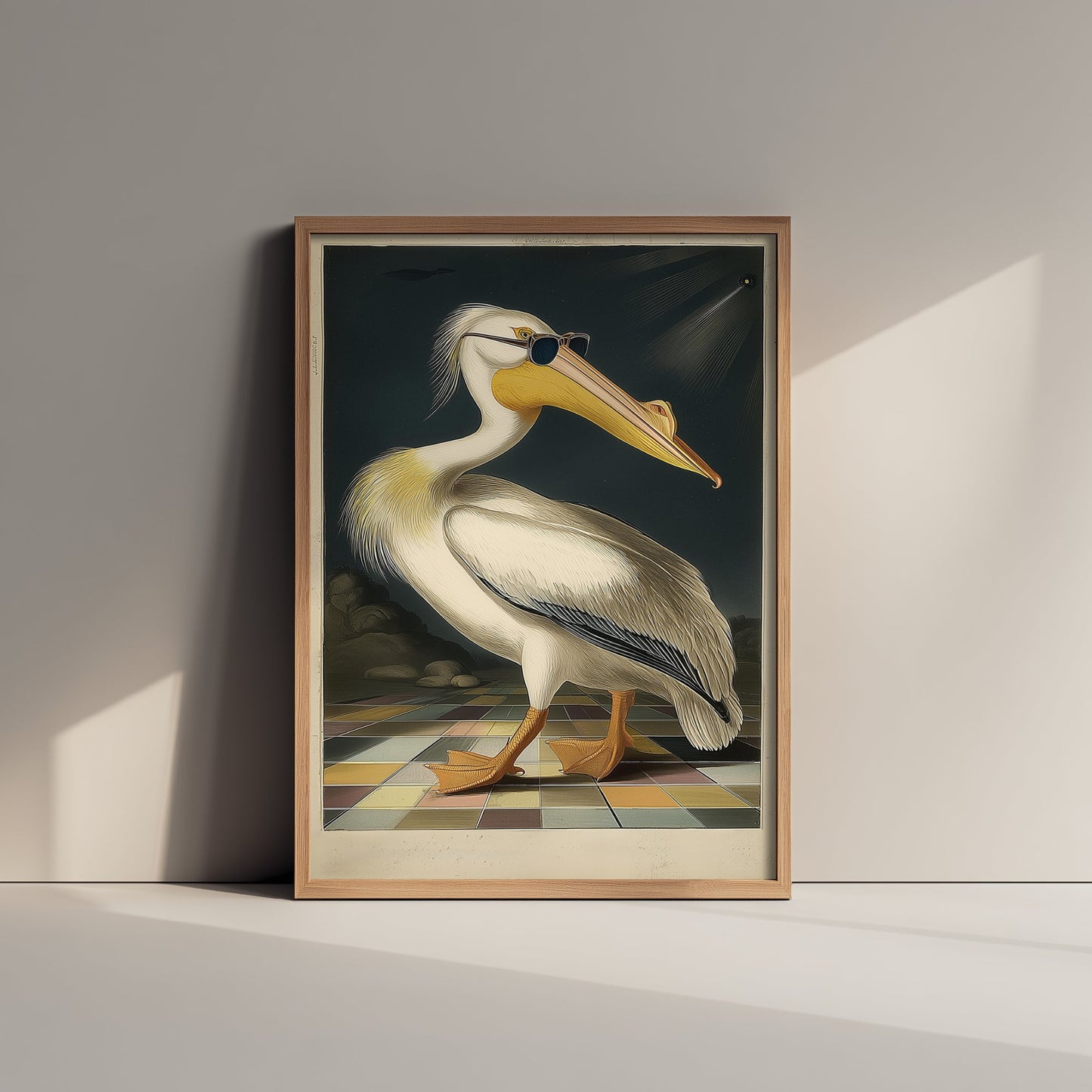 Pelican in Sunglasses Art Print - Funny Bird Poster - Cool Audubon Illustration - Cool Pelican 3/3