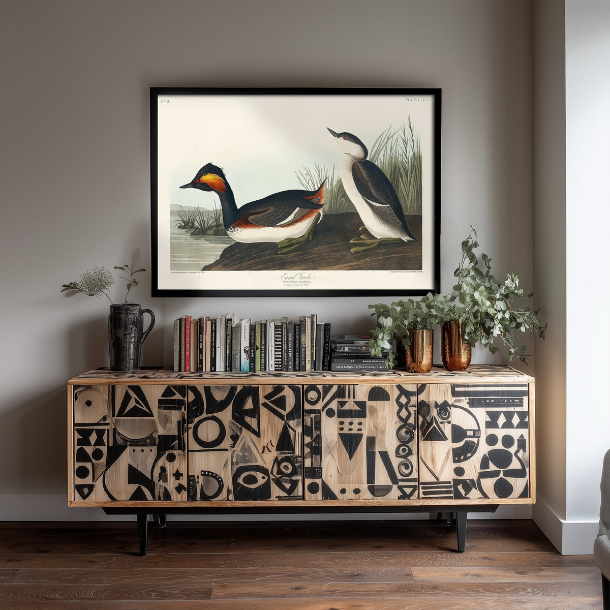 Eared Grebe Breeding Plumage Art Print - John James Audubon Poster - Birds of America Illustration