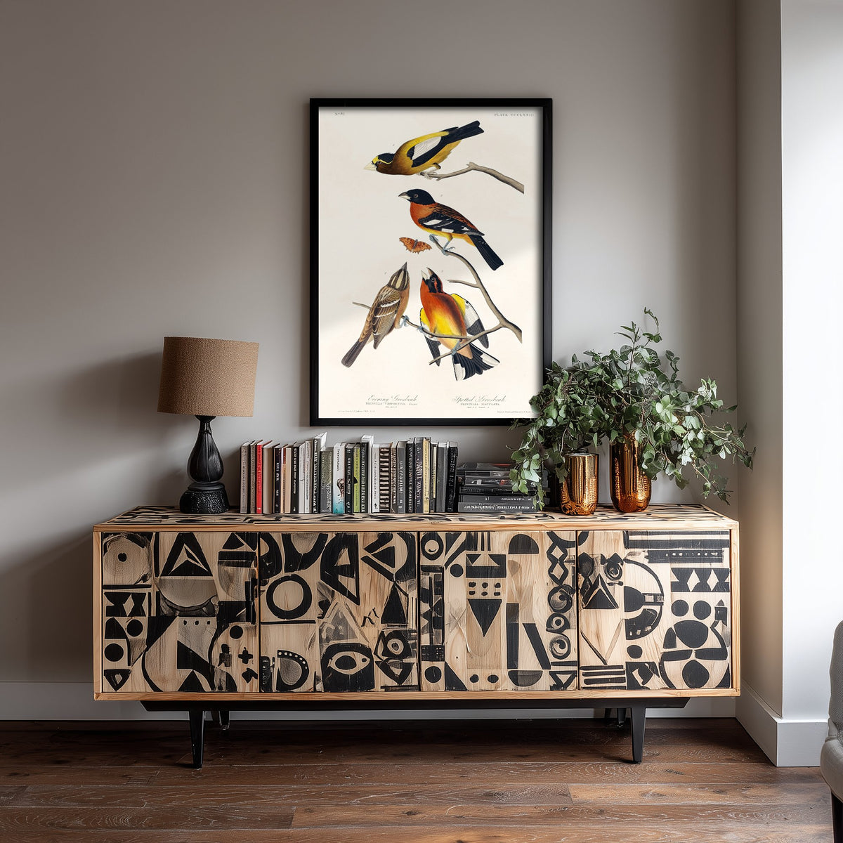 Evening Grosbeak Art Print - John James Audubon Poster - Birds of America Vintage Illustration