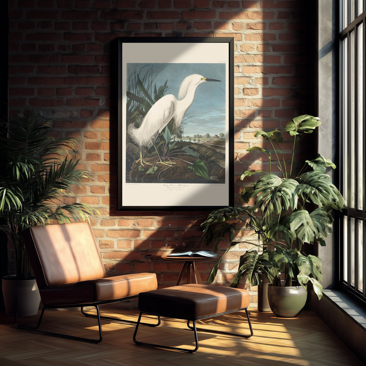 John James Audubon - Snowy Heron - Classic Painting Art Print - Birds of America Poster - White Egret 2/3
