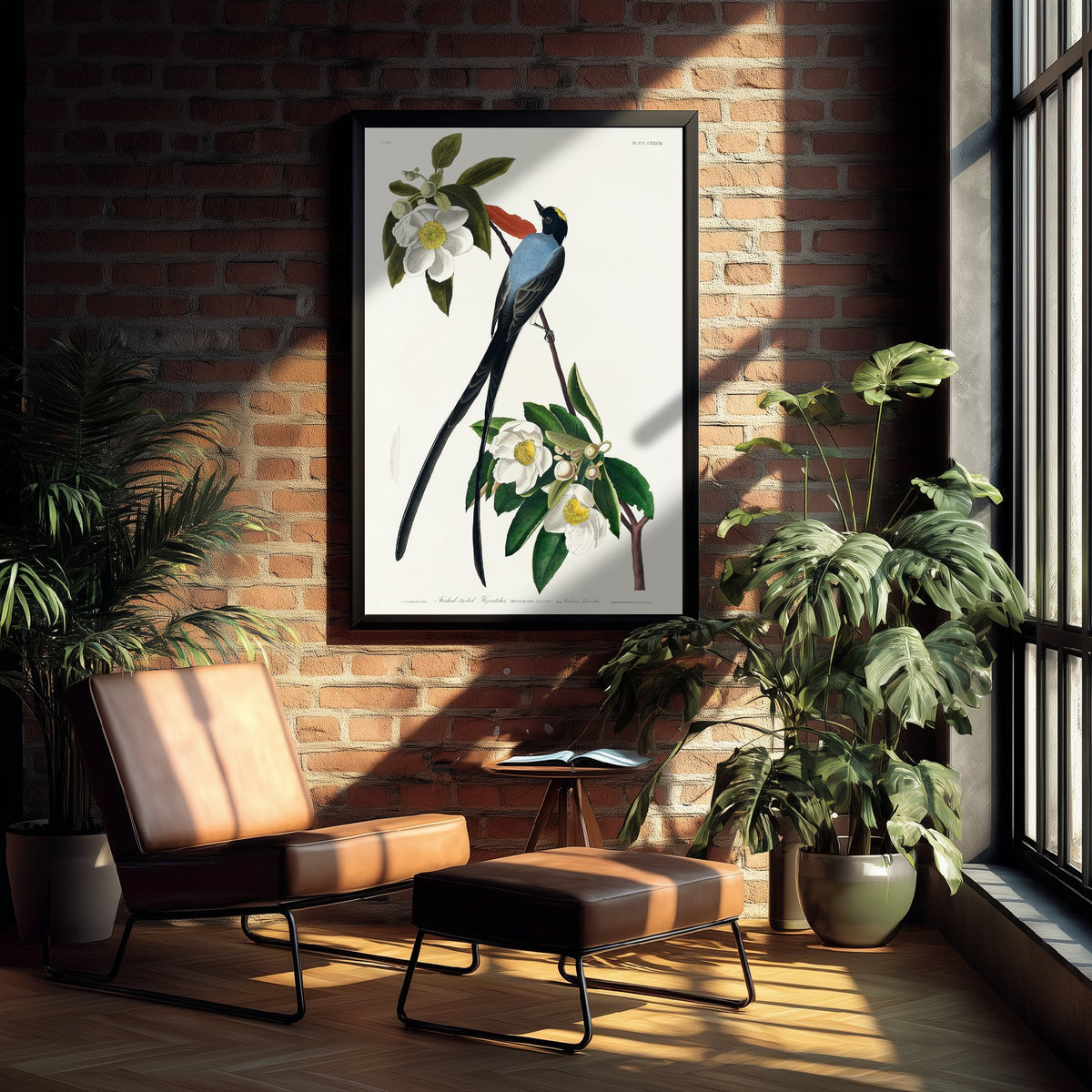 Fork-tailed Flycatcher Art Print - John James Audubon Poster - Birds of America Vintage Illustration