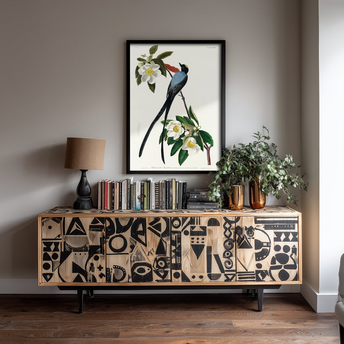 Fork-tailed Flycatcher Art Print - John James Audubon Poster - Birds of America Vintage Illustration