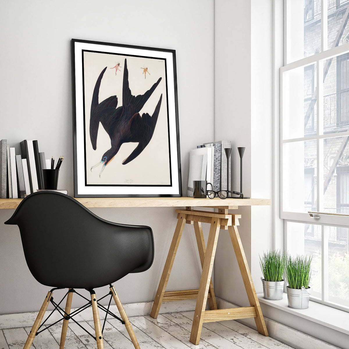 Magnificent Frigatebird Art Print - John James Audubon Poster - Birds of America Vintage Illustration