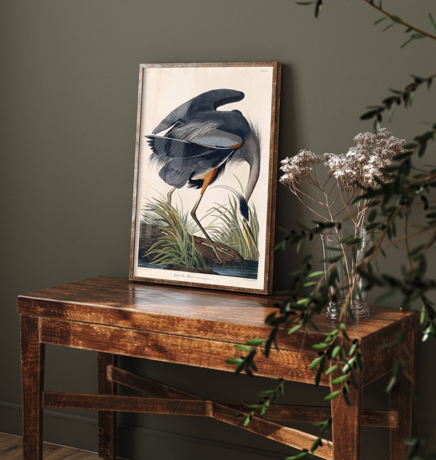 John James Audubon - Great Blue Heron - Birds of America Art Print Poster - Classic Painting 1/3