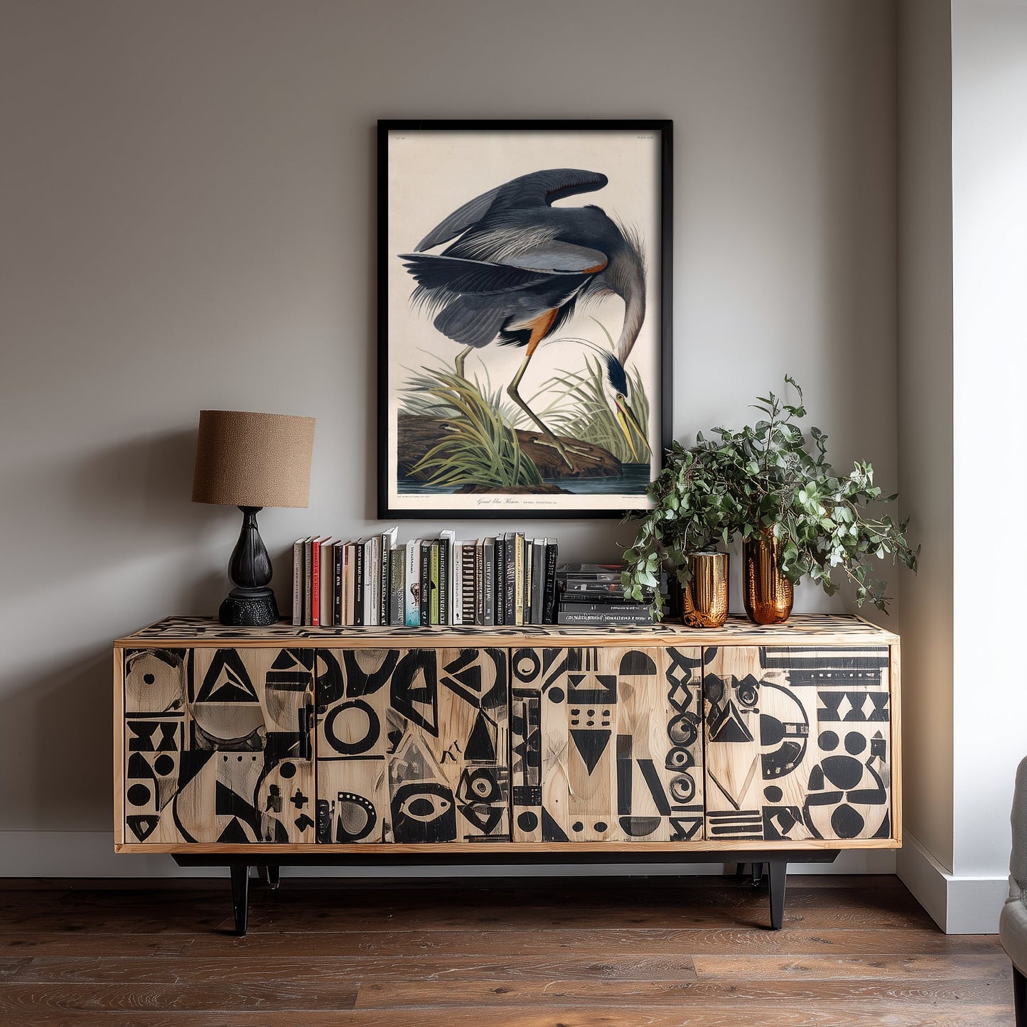 John James Audubon - Great Blue Heron - Birds of America Art Print Poster - Classic Painting 1/3