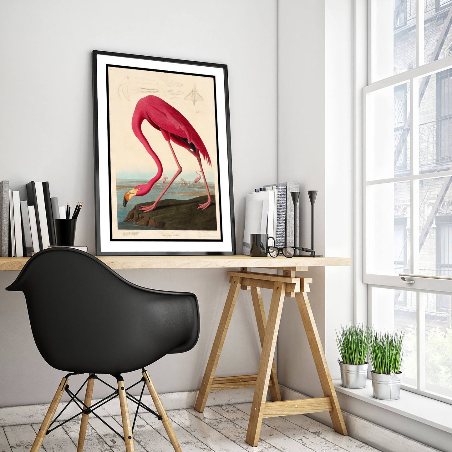 John James Audubon - American Flamingo - Birds of America Art Print Poster - Classic Painting 2/3