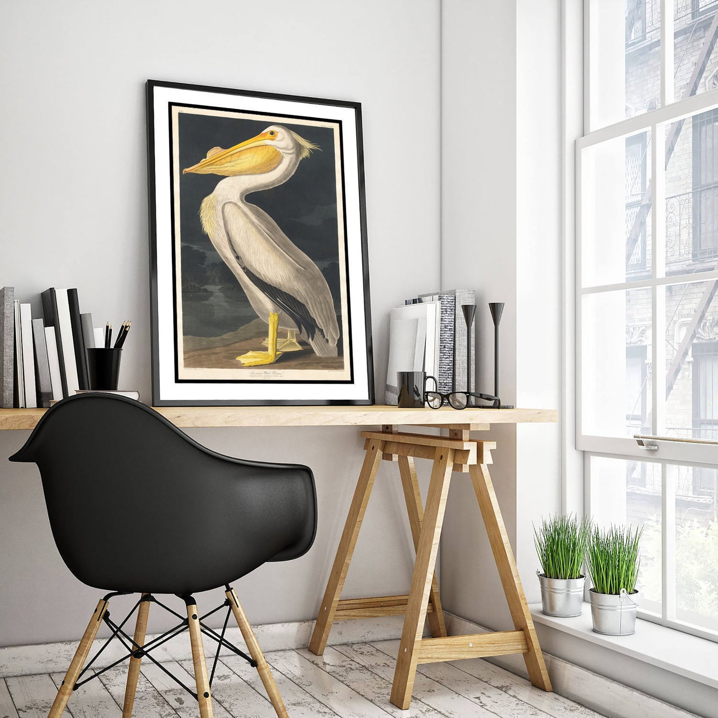 John James Audubon - American White Pelican - Birds of America Art Print Poster - Classic Painting 3/3