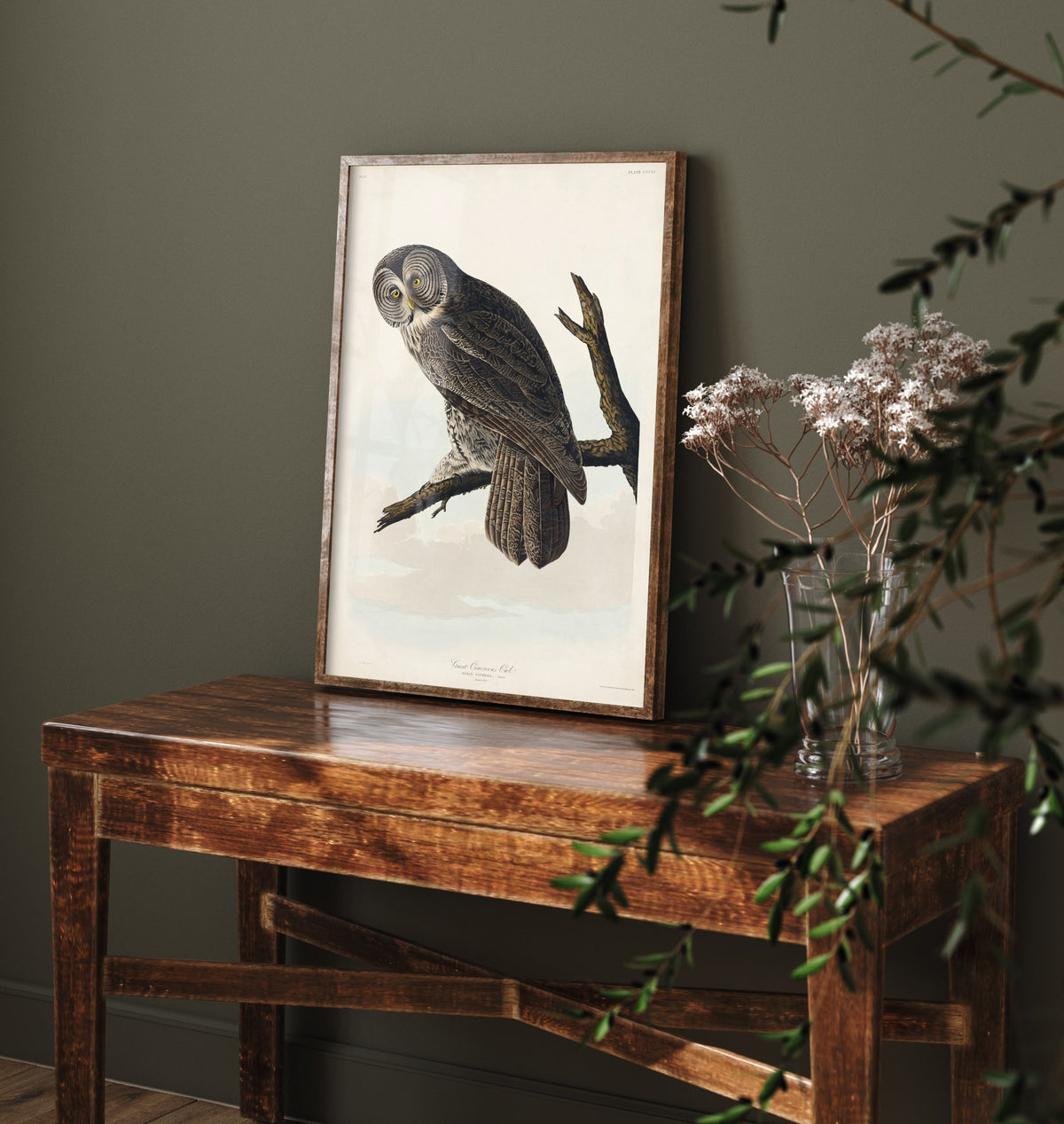 Great Grey Owl Art Print - John James Audubon Poster - Birds of America Vintage Illustration