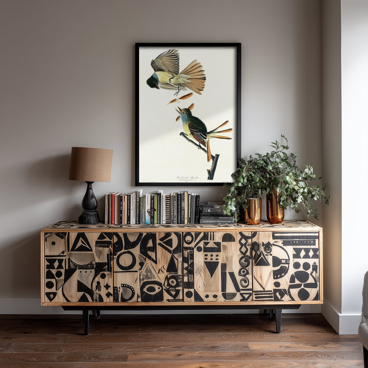 Great Crested Flycatcher Art Print - John James Audubon Poster - Birds of America Vintage Illustration
