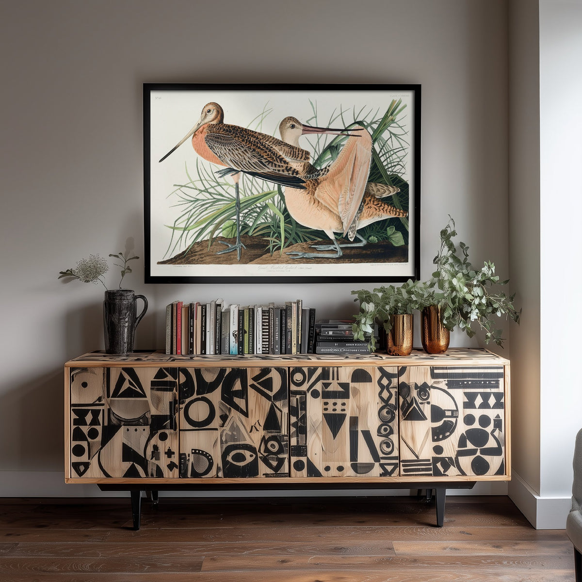 Marbled Godwit Art Print - John James Audubon Poster - Birds of America Vintage Illustration