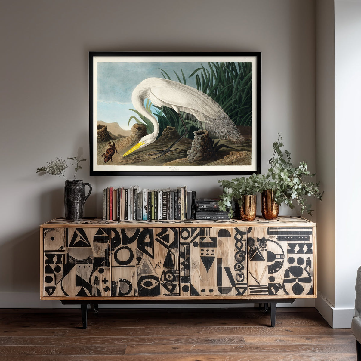 Great White Heron Wading Art Print - John James Audubon Poster - Birds of America Vintage Illustration