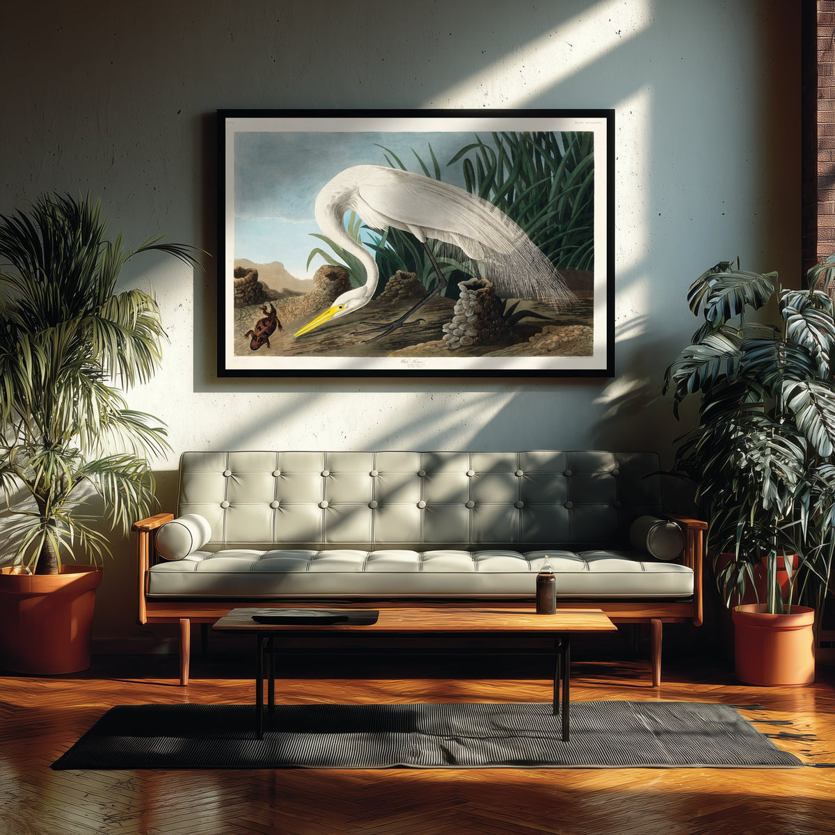 Great White Heron Wading Art Print - John James Audubon Poster - Birds of America Vintage Illustration