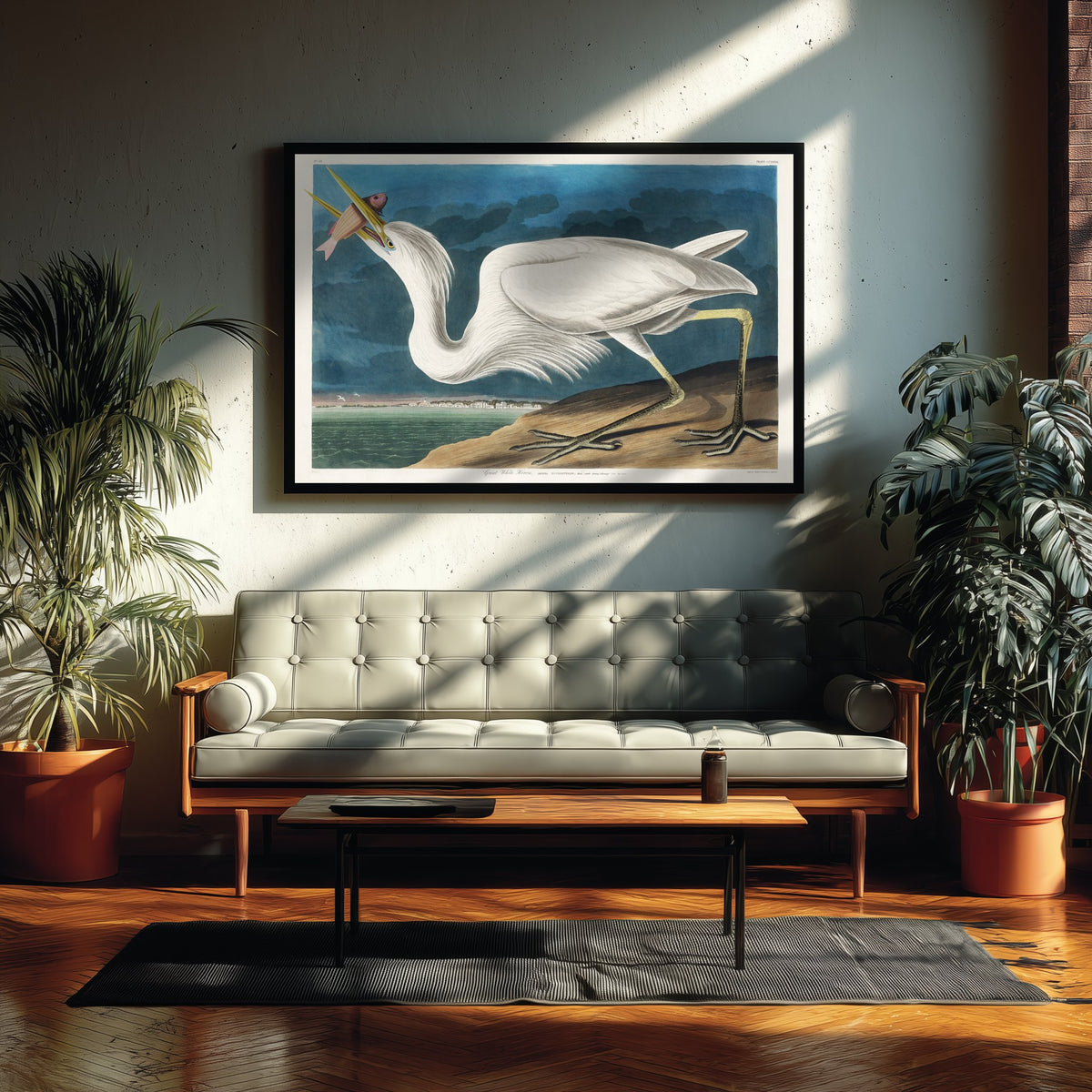 Great White Heron Standing Art Print - John James Audubon Poster - Birds of America Vintage Illustration
