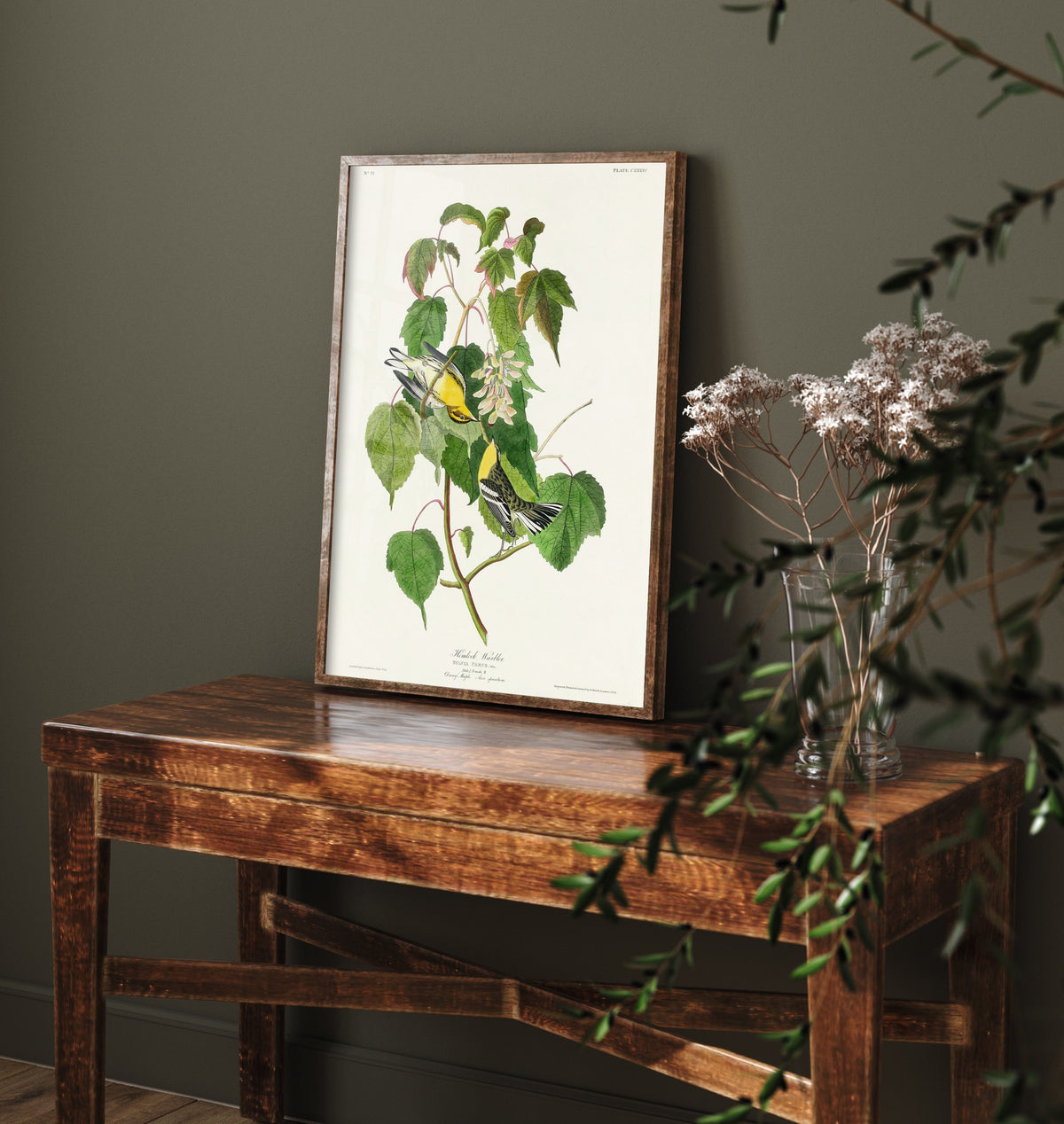 Hemlock Warbler Art Print - John James Audubon Poster - Birds of America Vintage Illustration