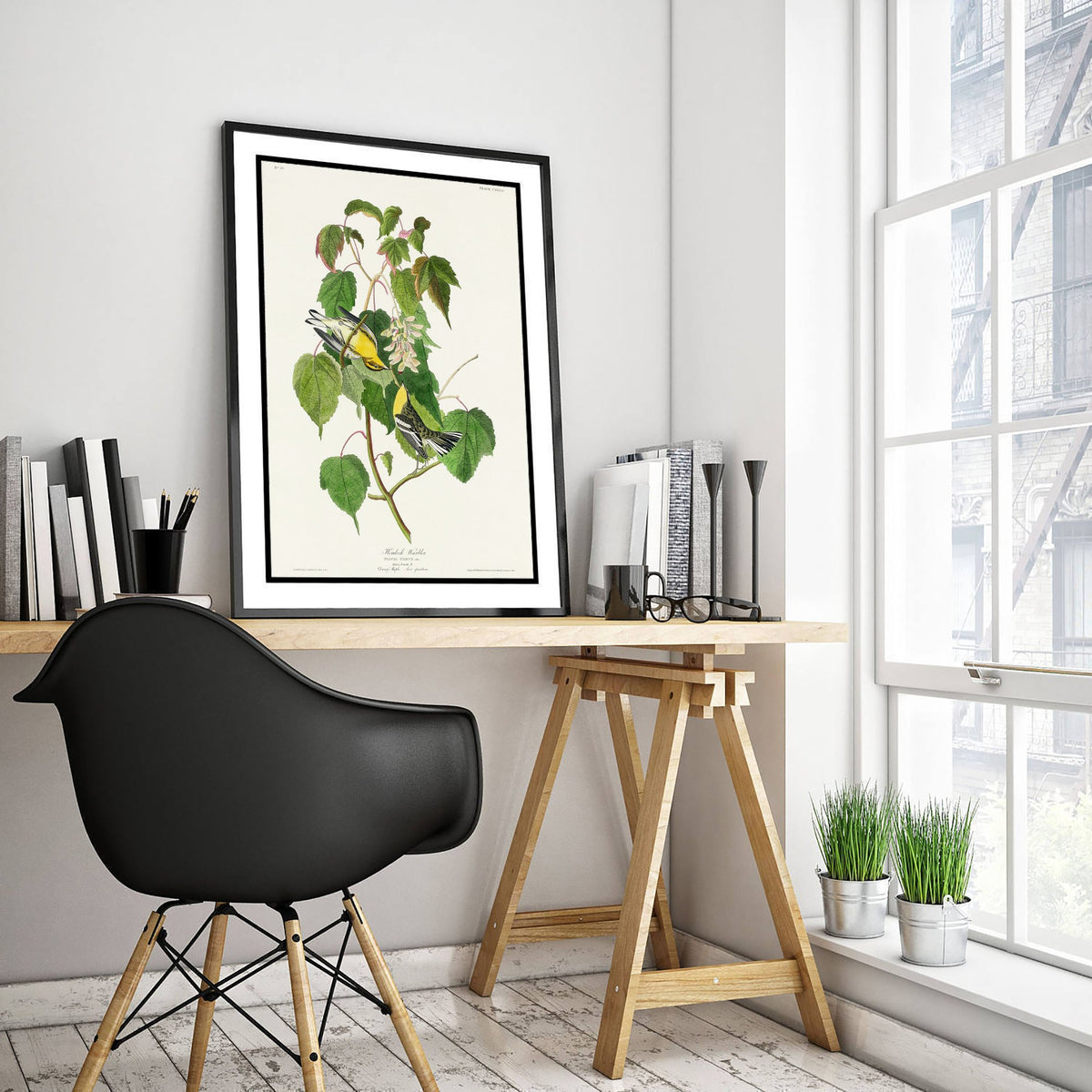Hemlock Warbler Art Print - John James Audubon Poster - Birds of America Vintage Illustration