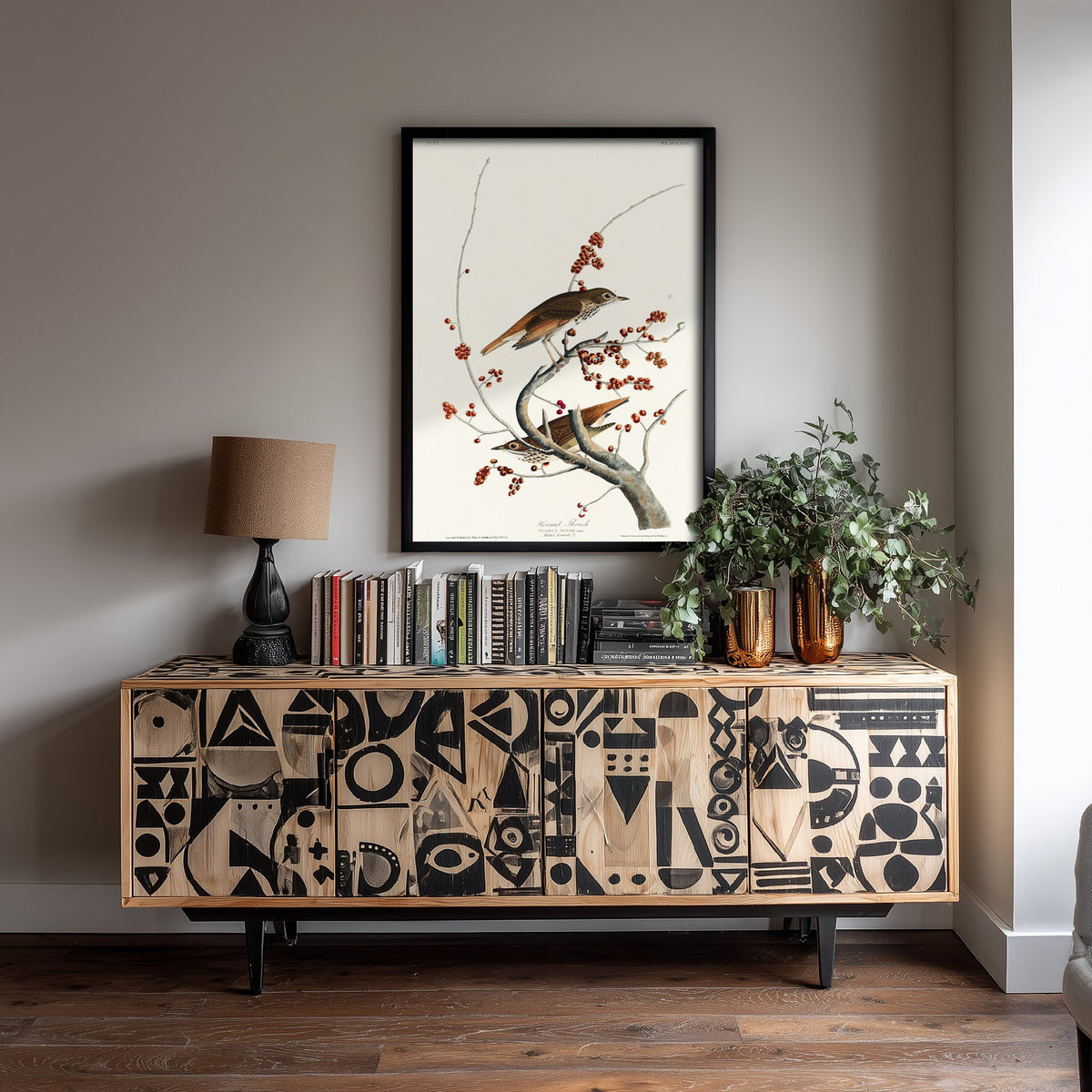 Hermit Thrush Art Print - John James Audubon Poster - Birds of America Vintage Illustration
