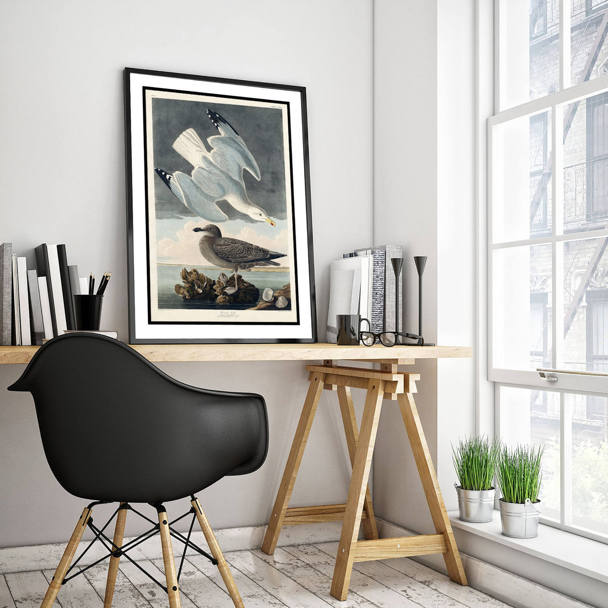 Herring Gull Art Print - John James Audubon Poster - Birds of America Vintage Illustration