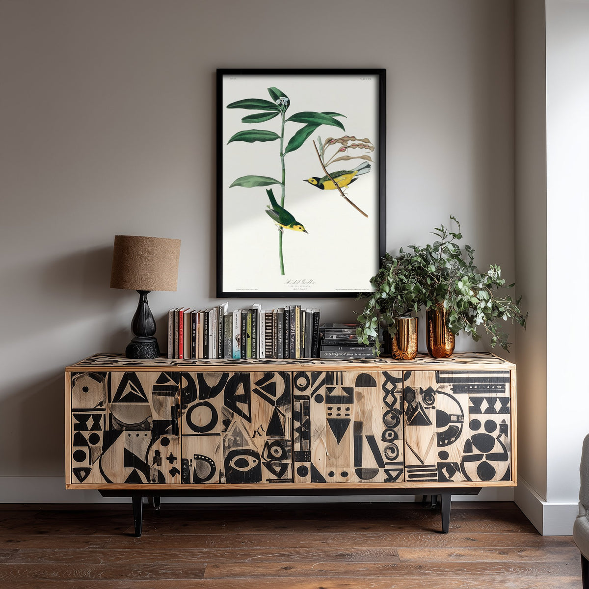 Hooded Warbler Art Print - John James Audubon Poster - Birds of America Vintage Illustration