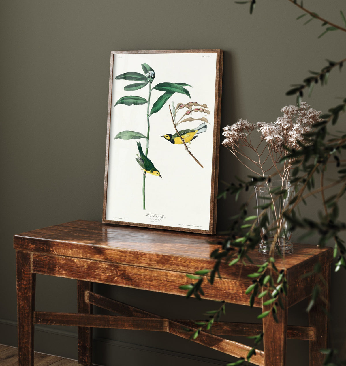 Hooded Warbler Art Print - John James Audubon Poster - Birds of America Vintage Illustration
