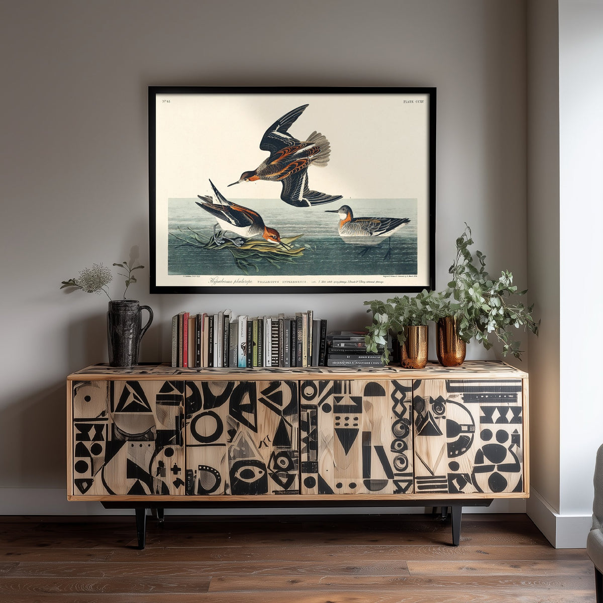 Red-necked Phalarope Art Print - John James Audubon Birds of America Poster - Vintage Ornithology Illustration
