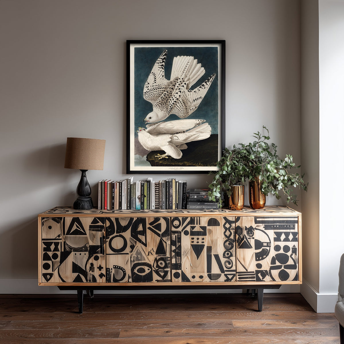 Gyrfalcon Art Print - John James Audubon Birds of America Poster - Vintage Iceland Falcon Ornithology Illustration