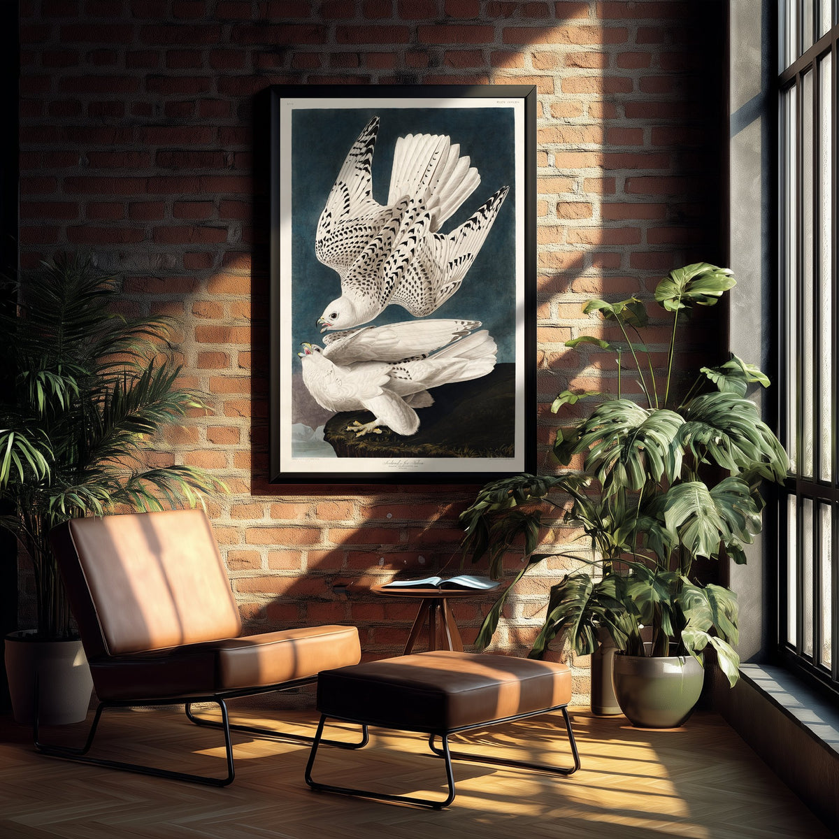 Gyrfalcon Art Print - John James Audubon Birds of America Poster - Vintage Iceland Falcon Ornithology Illustration