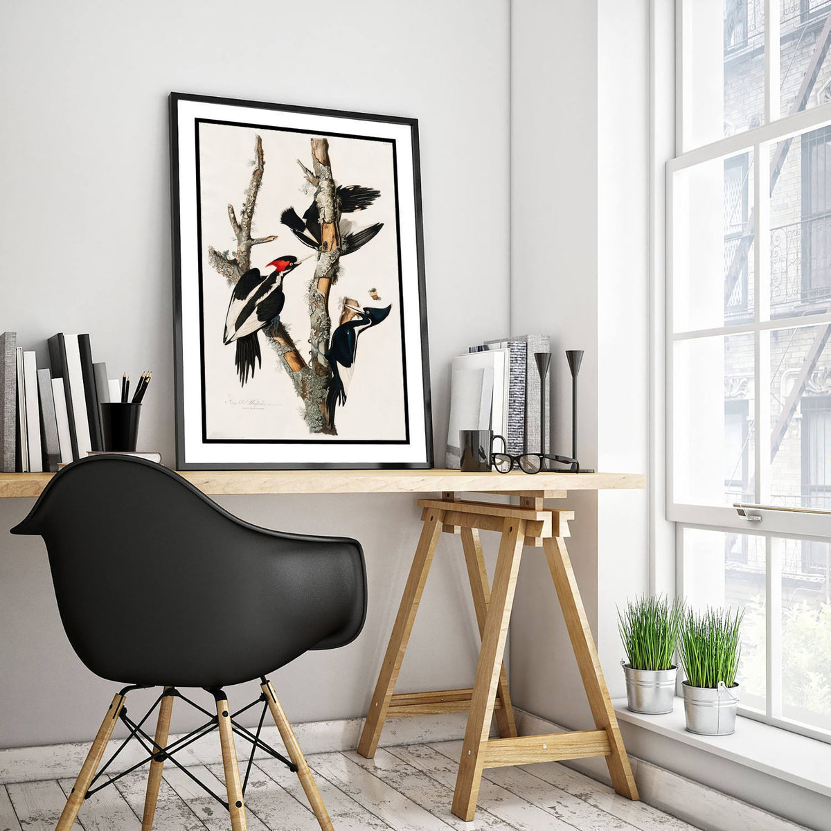 Ivory-billed Woodpecker Art Print - John James Audubon Birds of America Poster - Vintage Ornithology Illustration