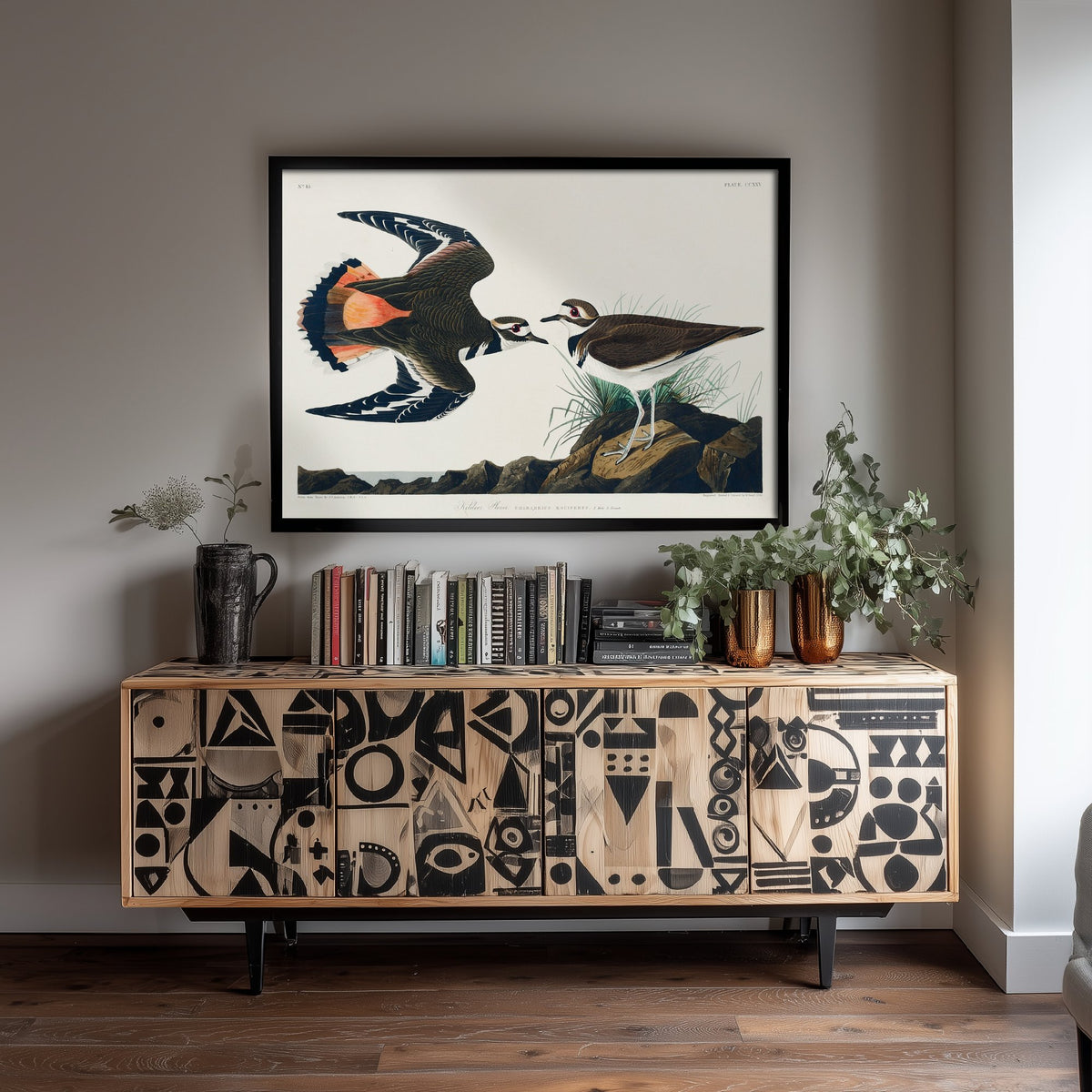 Killdeer Art Print - John James Audubon Birds of America Poster - Vintage Kildeer Plover Ornithology Illustration