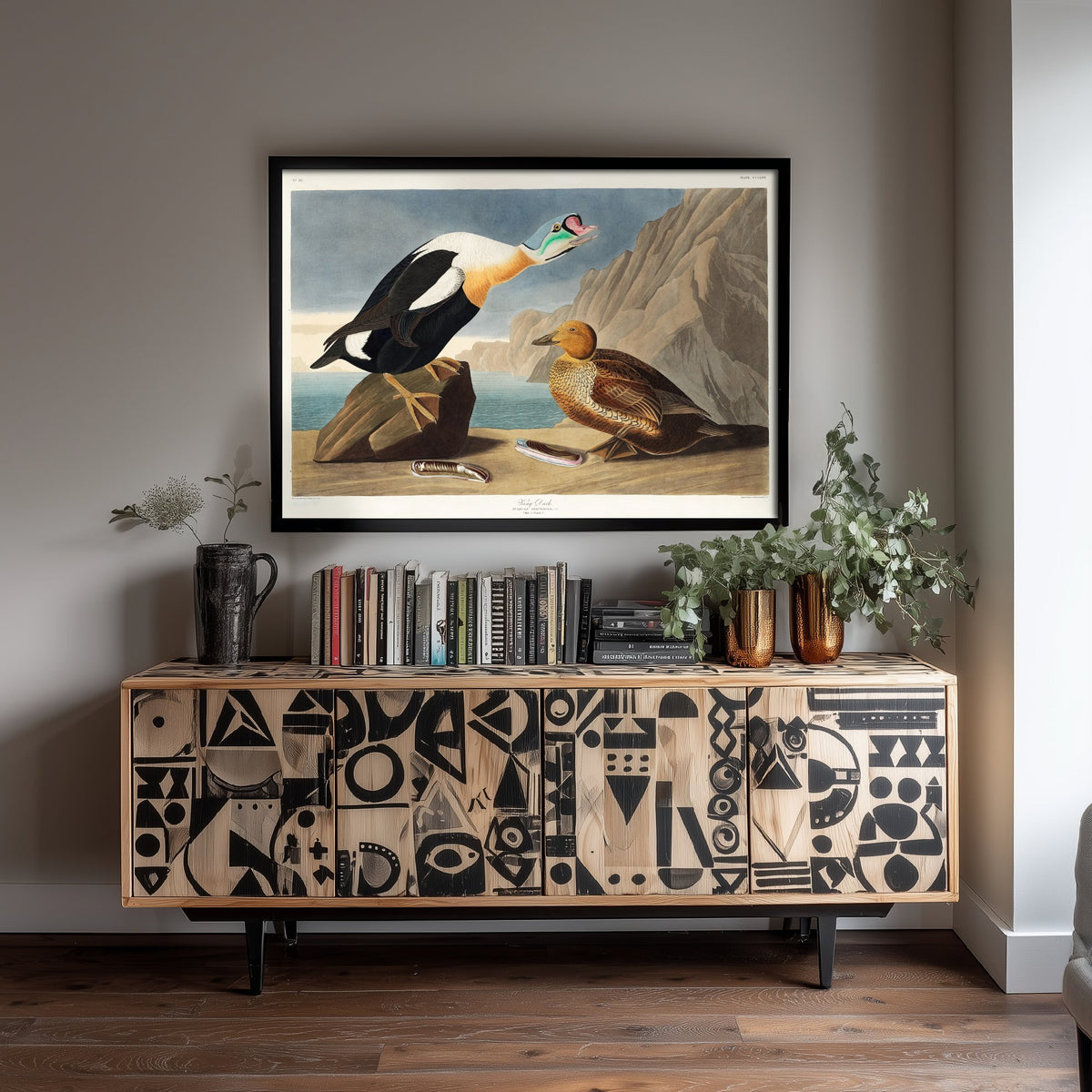 King Eider Art Print - John James Audubon Birds of America Poster - Vintage King Duck Ornithology Illustration