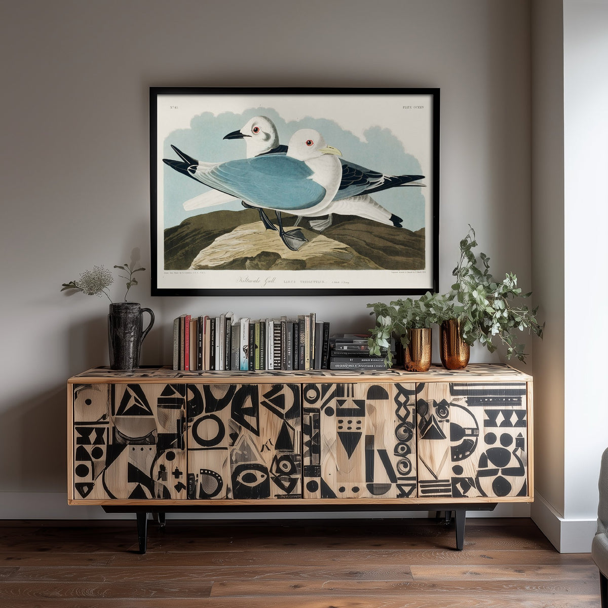 Black-legged Kittiwake Art Print - John James Audubon Birds of America Poster - Vintage Kittiwake Gull Illustration