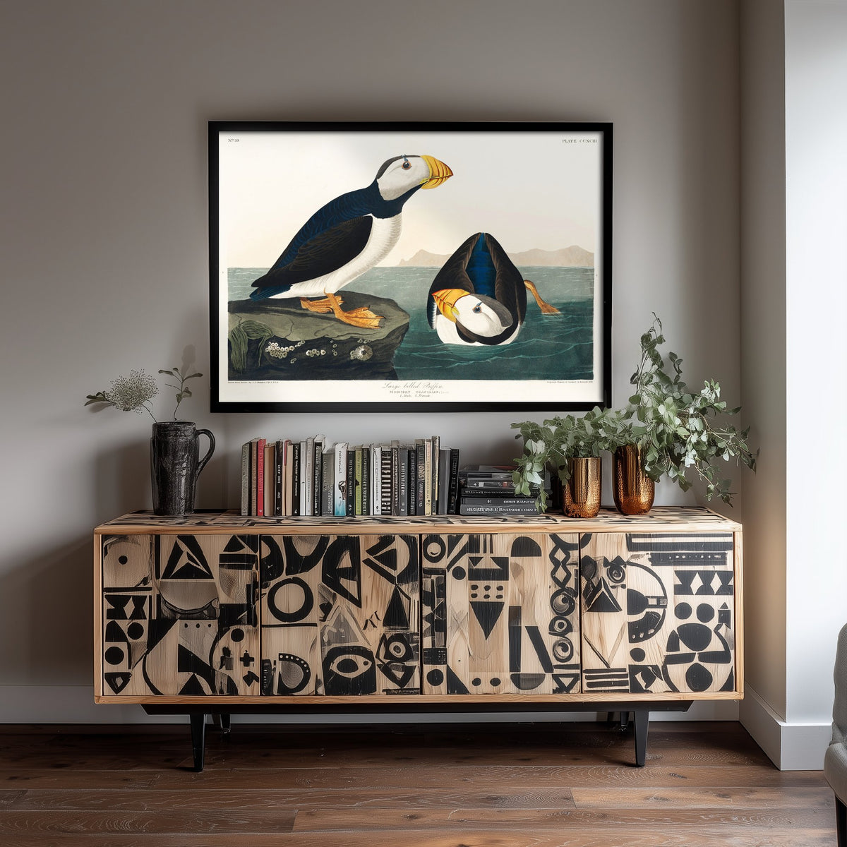 Large-billed Puffin - John James Audubon Birds of America - Vintage Ornithology Art Print Poster Illustration