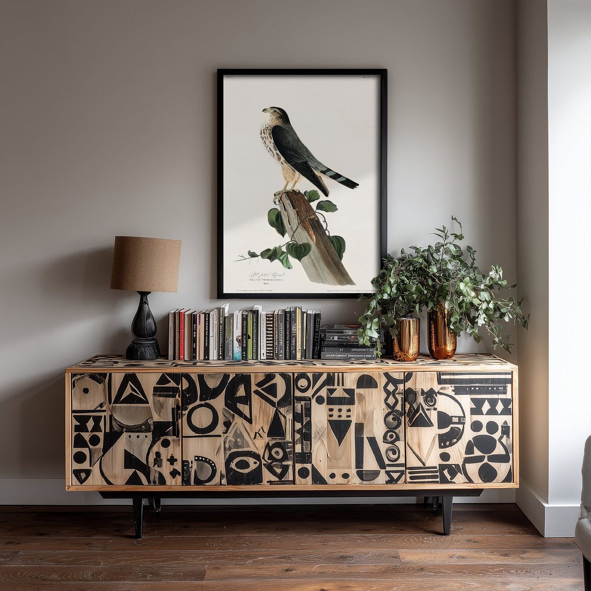 Merlin - John James Audubon Birds of America - Vintage Ornithology Art Print Poster Illustration