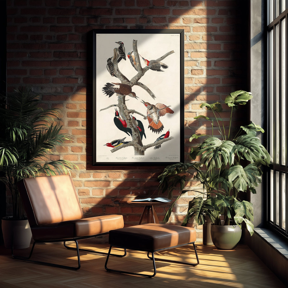 Lewis's Woodpecker Art Print - John James Audubon Birds of America - Vintage Ornithology Poster Illustration