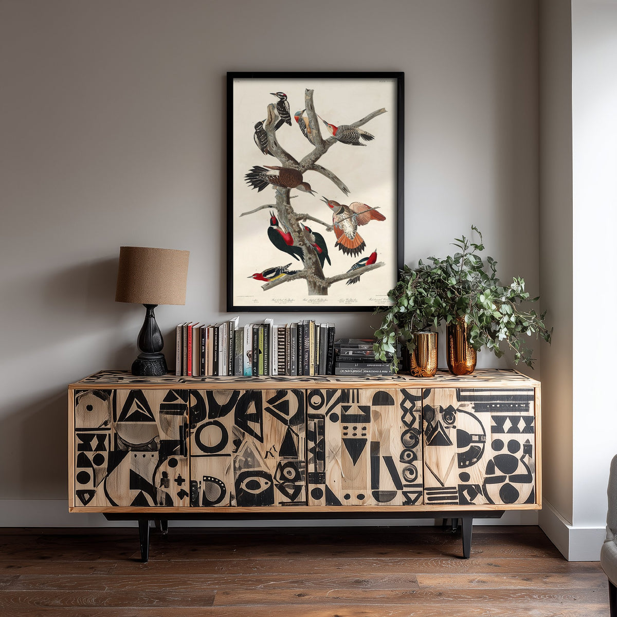 Lewis's Woodpecker Art Print - John James Audubon Birds of America - Vintage Ornithology Poster Illustration