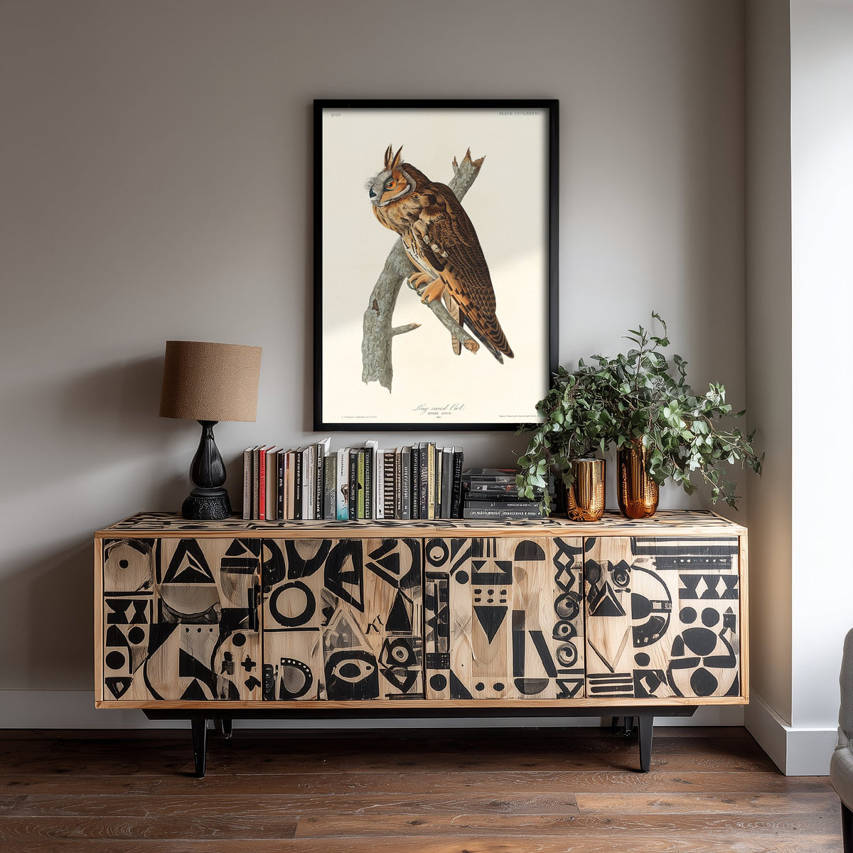 Long-eared Owl Art Print - John James Audubon Birds of America - Vintage Ornithology Poster Illustration