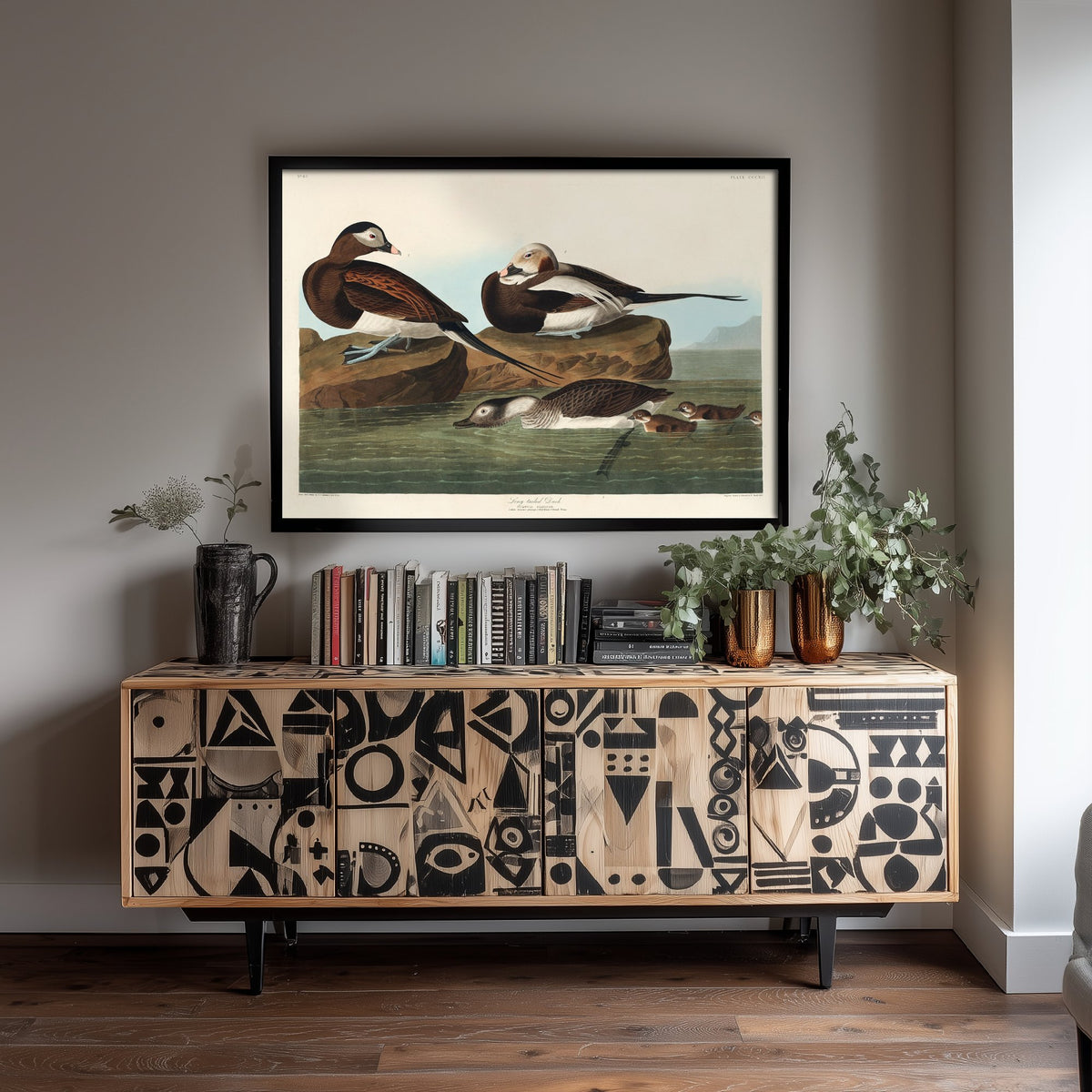 Long-tailed Duck Art Print - John James Audubon Birds of America - Vintage Ornithology Poster Illustration