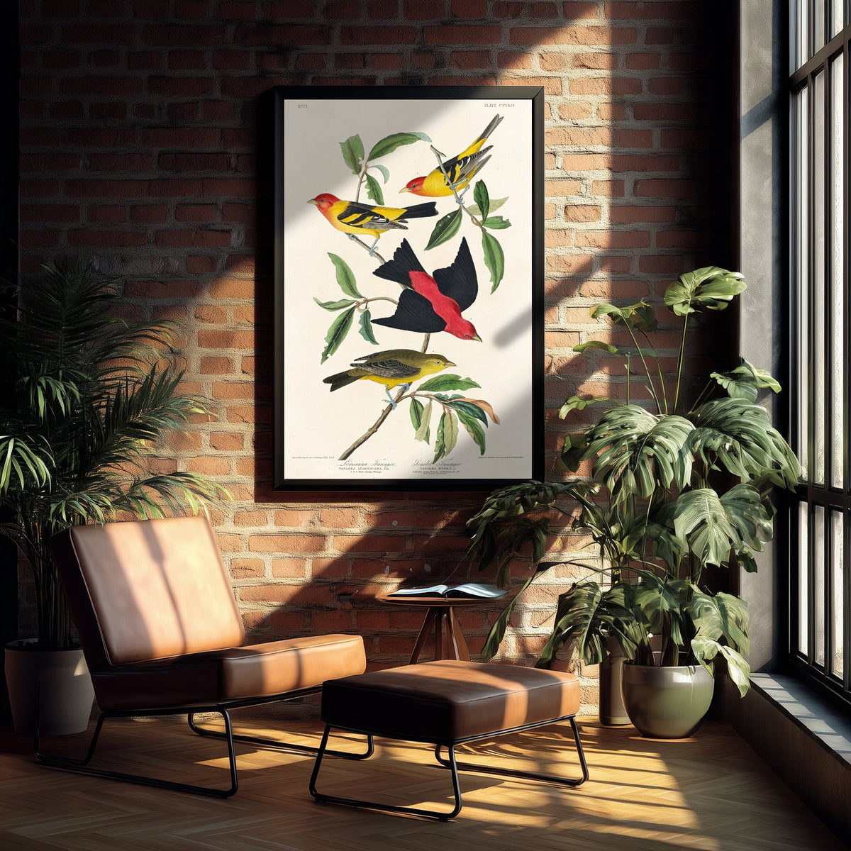 Western Tanager Art Print - John James Audubon Birds of America - Vintage Ornithology Poster Illustration