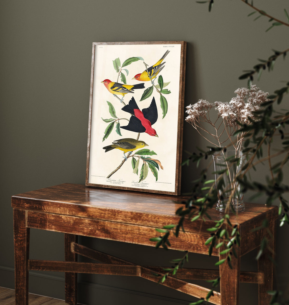 Western Tanager Art Print - John James Audubon Birds of America - Vintage Ornithology Poster Illustration