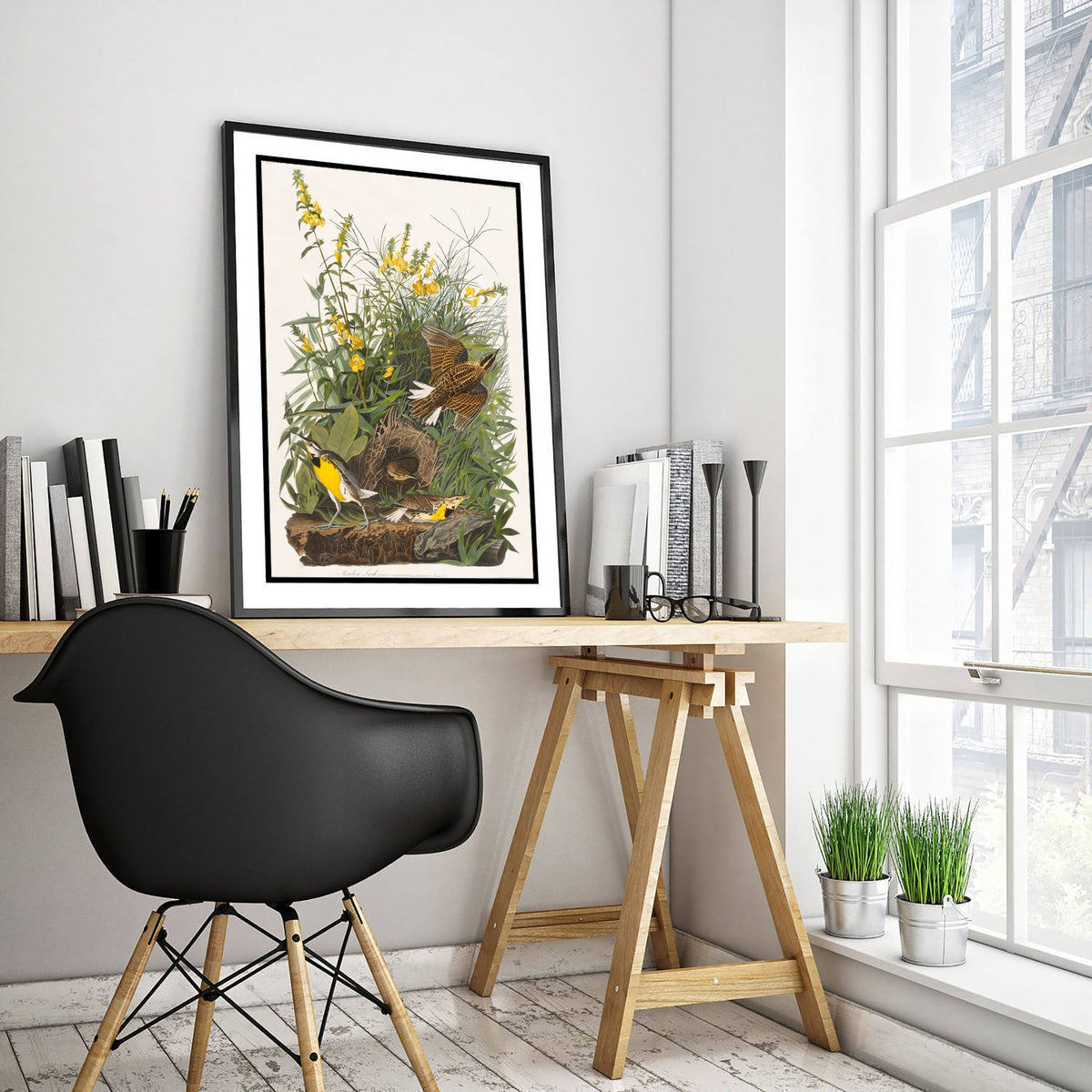Eastern Meadowlark Art Print - John James Audubon Birds of America - Vintage Ornithology Illustration Poster