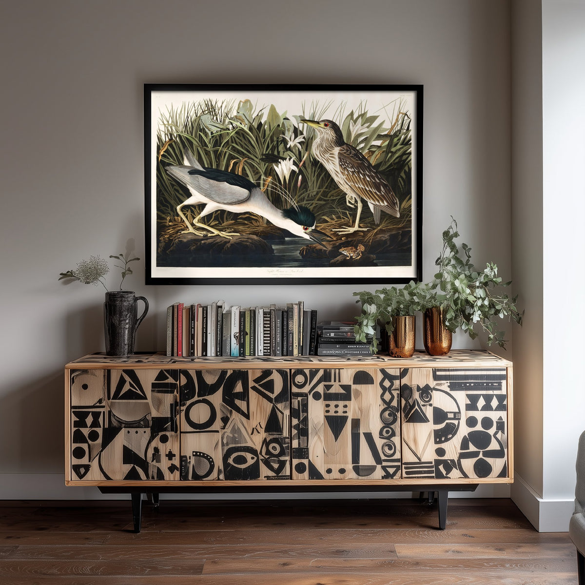 Black-crowned Night Heron Art Print - John James Audubon Birds of America - Vintage Illustration Poster