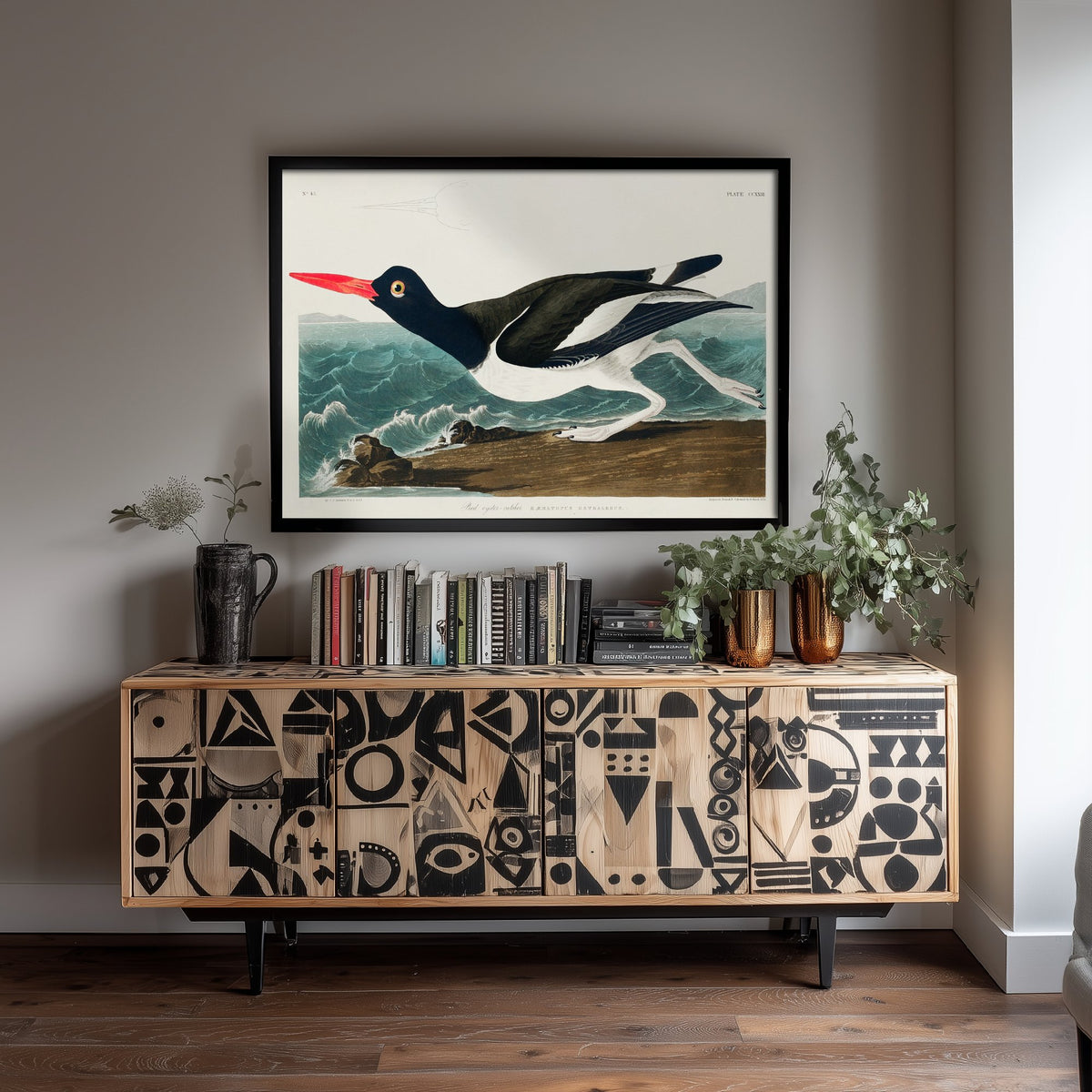 Pied Oystercatcher Art Print - John James Audubon Birds of America - Vintage Ornithology Illustration Poster