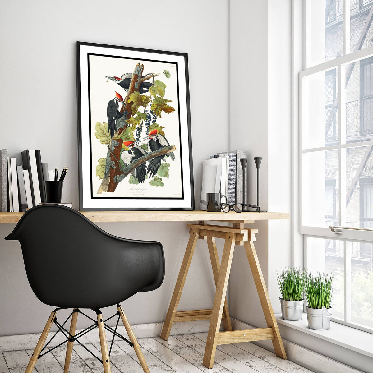 Pileated Woodpecker Art Print - John James Audubon Birds of America - Vintage Ornithology Illustration Poster