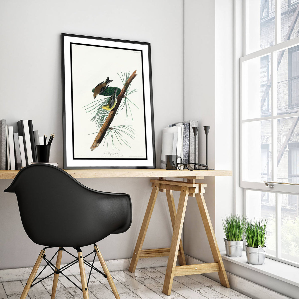 Pine Warbler Art Print - John James Audubon Birds of America - Vintage Ornithology Illustration Poster