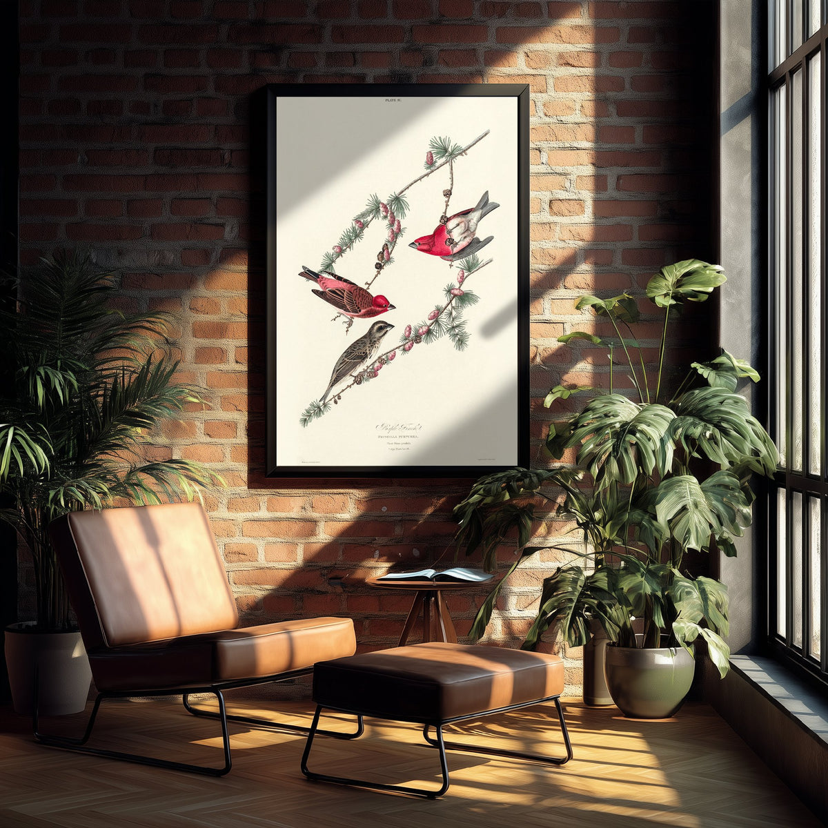 Purple Finch Art Print - John James Audubon Poster - Birds of America Vintage Illustration
