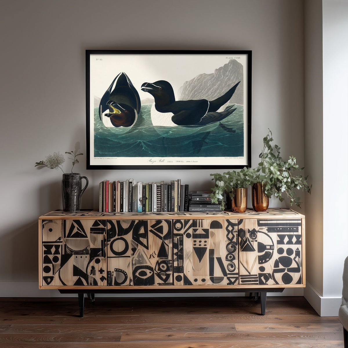 Razorbill Art Print - John James Audubon Poster - Birds of America Vintage Illustration
