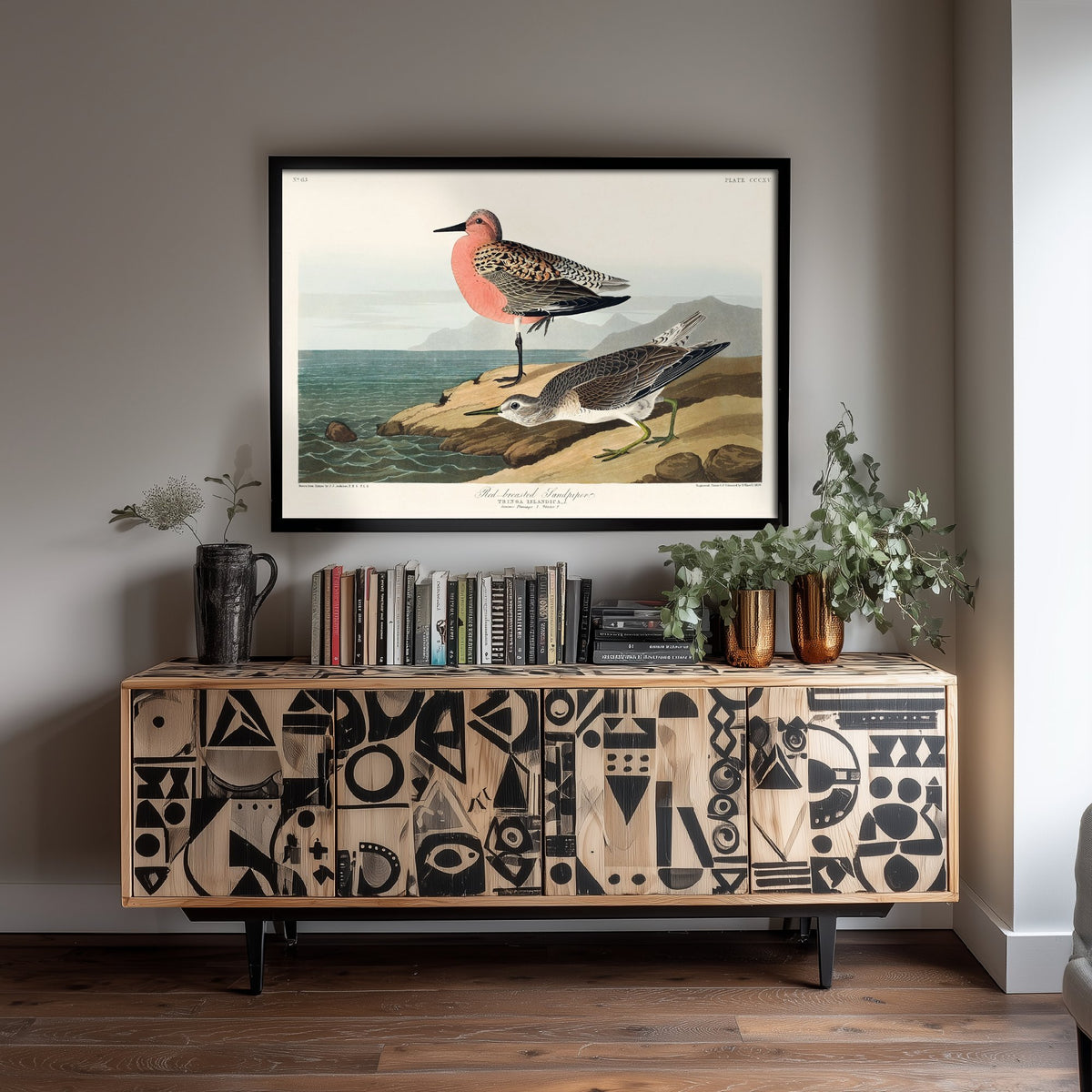 Red Knot Breeding Plumage Art Print - John James Audubon Poster - Birds of America Illustration