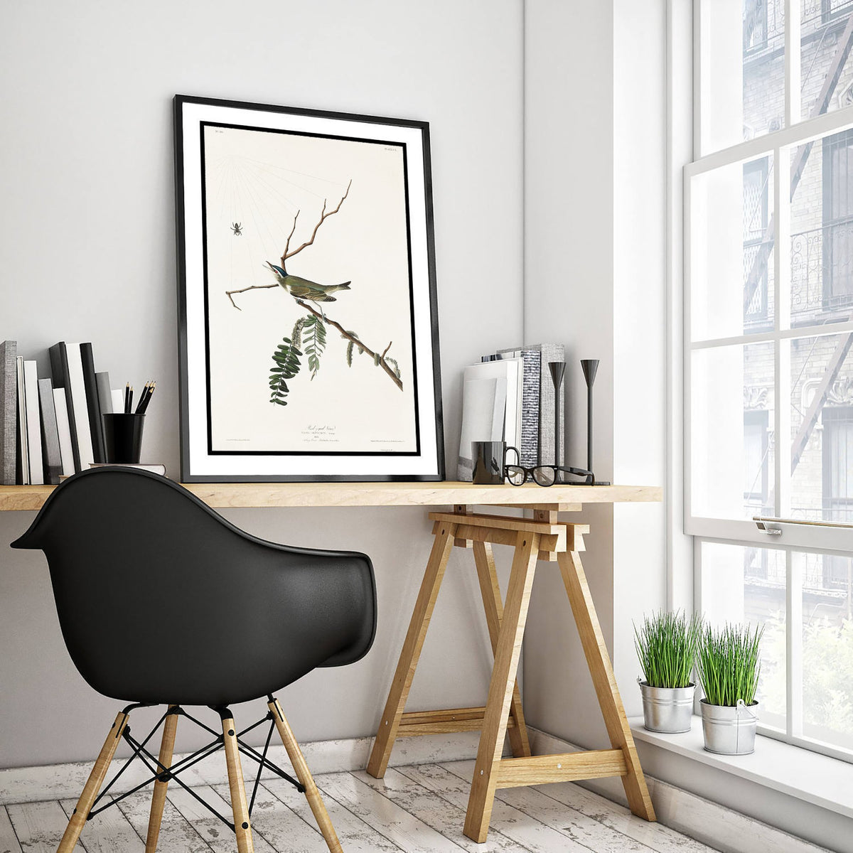 Red-eyed Vireo Art Print - John James Audubon Poster - Birds of America Vintage Illustration
