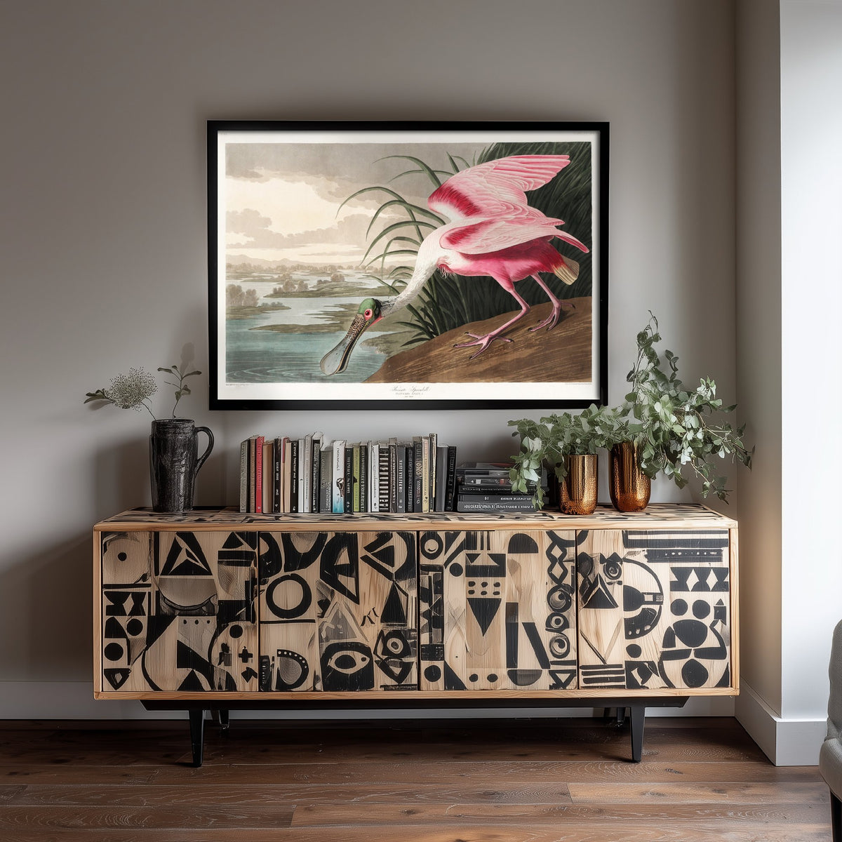 Roseate Spoonbill Art Print - John James Audubon Birds of America - Vintage Ornithology Illustration Poster