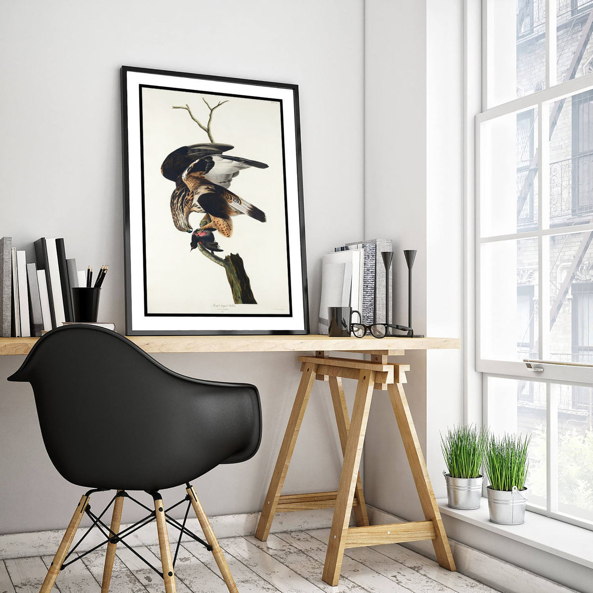 Rough-legged Hawk Art Print - John James Audubon Birds of America - Vintage Bird of Prey Illustration Poster